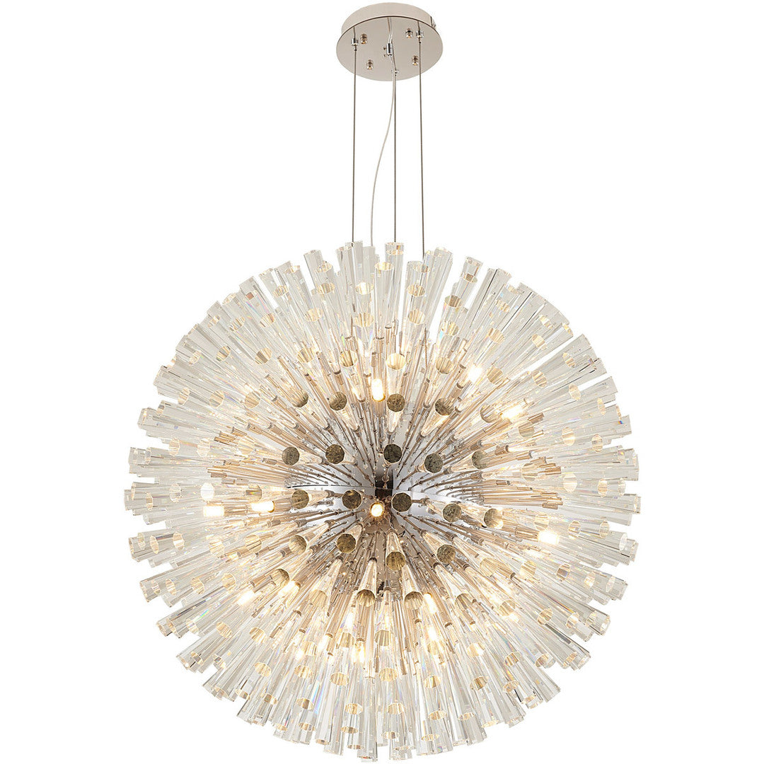Steel Globe with Clear Crystal Spikes Chandelier