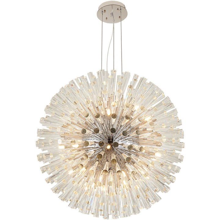 Steel Globe with Clear Crystal Spikes Chandelier