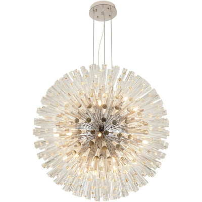 Steel Globe with Clear Crystal Spikes Chandelier