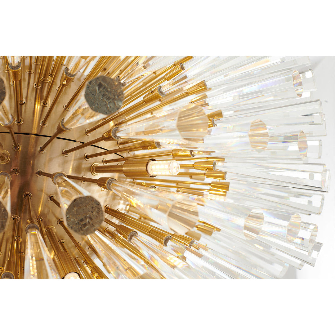Steel Globe with Clear Crystal Spikes Chandelier
