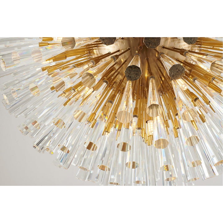 Steel Globe with Clear Crystal Spikes Chandelier