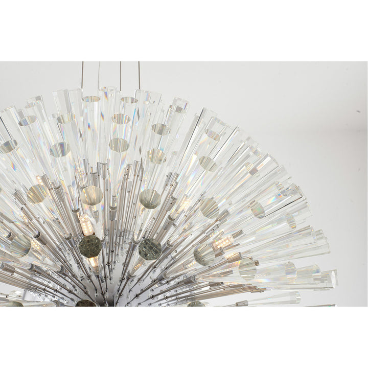 Steel Globe with Clear Crystal Spikes Chandelier