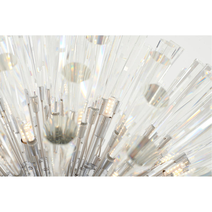 Steel Globe with Clear Crystal Spikes Chandelier