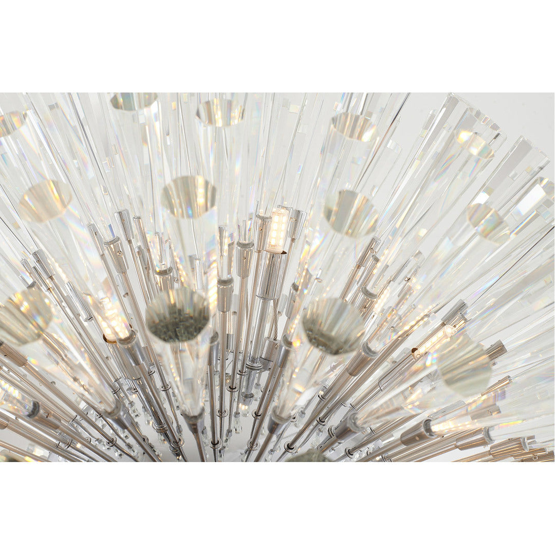 Steel Globe with Clear Crystal Spikes Chandelier