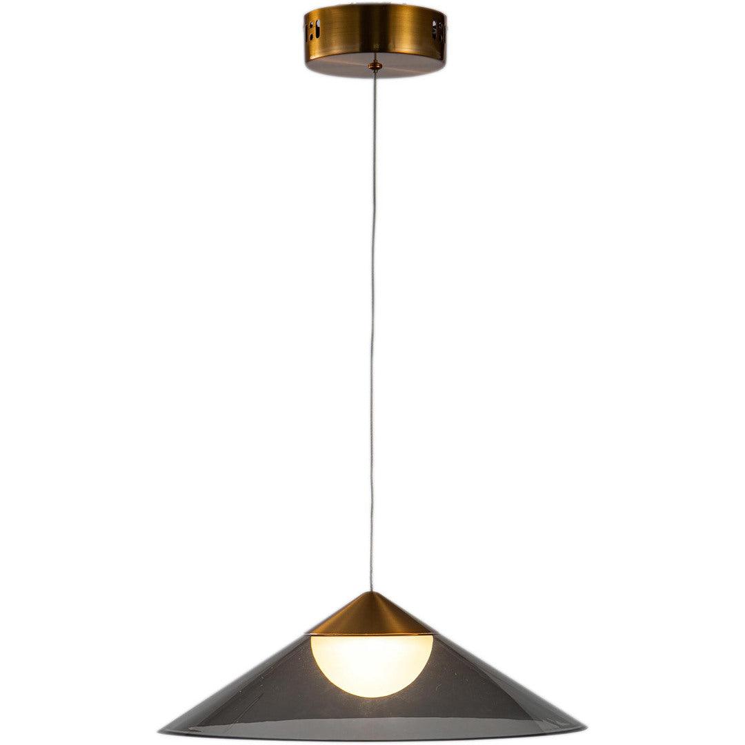 LED Antique Gold Frame wit Smoke Acrylic Shade Pendant - LV LIGHTING