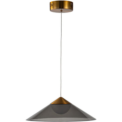 LED Antique Gold Frame wit Smoke Acrylic Shade Pendant - LV LIGHTING