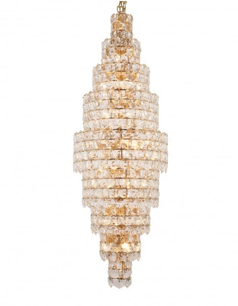 Steel Nine Steel Frame with Clear Crystal Chandelier
