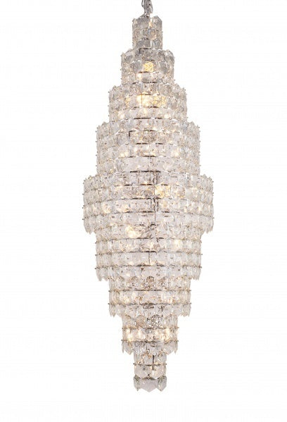 Steel Nine Steel Frame with Clear Crystal Chandelier