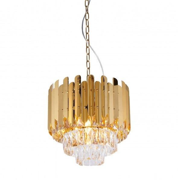 Gold Frame with Clear Crystal Pendant - LV LIGHTING