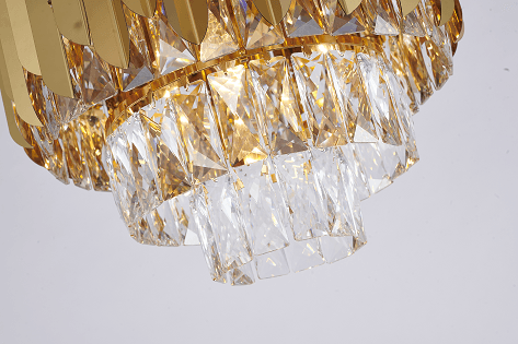 Gold Frame with Clear Crystal Pendant - LV LIGHTING