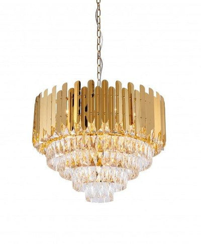 Gold Frame with Clear Crystal Chandelier - LV LIGHTING