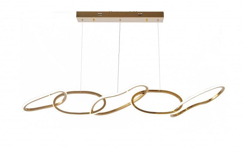 LED Gold Interlocked Frame with Acrylic Diffuser Linear Chandelier - LV LIGHTING