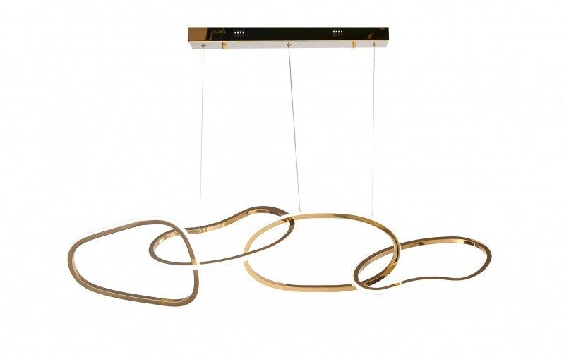 LED Gold Interlocked Frame with Acrylic Diffuser Linear Chandelier - LV LIGHTING