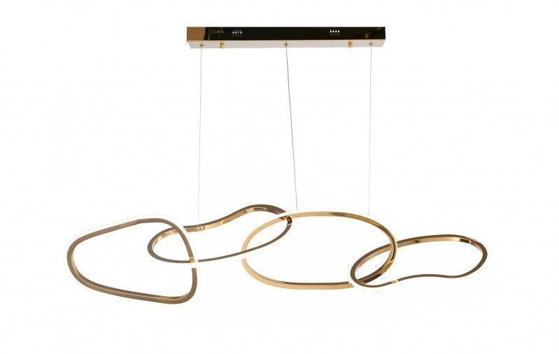 LED Gold Interlocked Frame with Acrylic Diffuser Linear Chandelier - LV LIGHTING