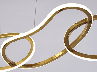 LED Gold Interlocked Frame with Acrylic Diffuser Linear Chandelier - LV LIGHTING