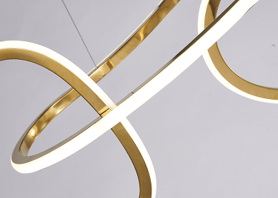 LED Gold Interlocked Frame with Acrylic Diffuser Linear Chandelier - LV LIGHTING