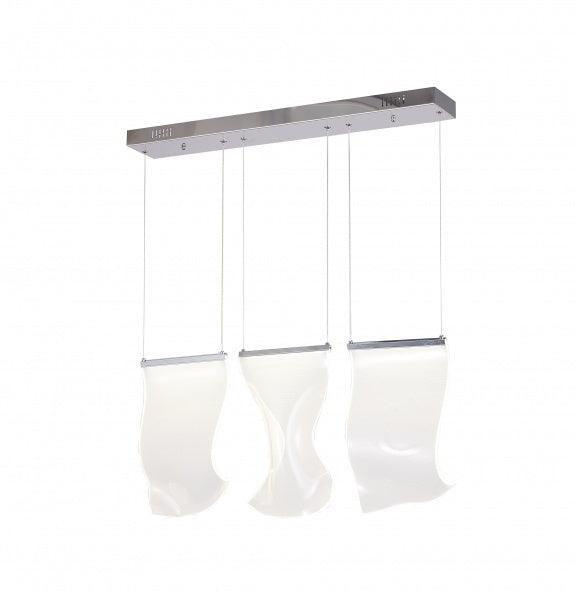 LED Chrome with Acrylic Net Diffuser Linear Pendant - LV LIGHTING