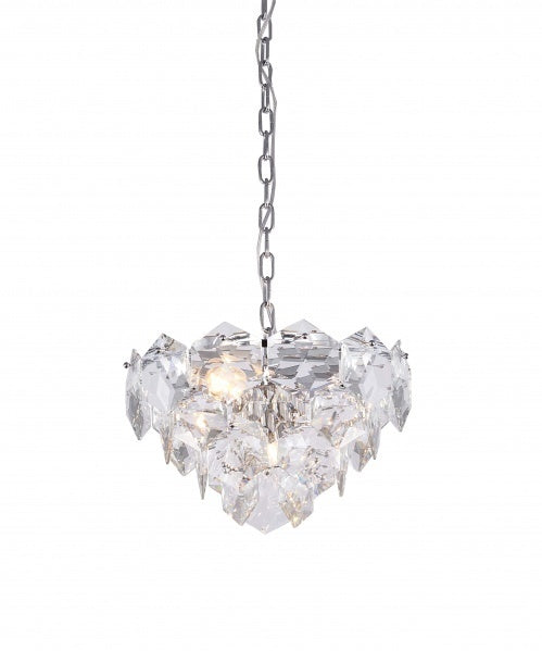 Steel Frame with Clear Crystal Pendant