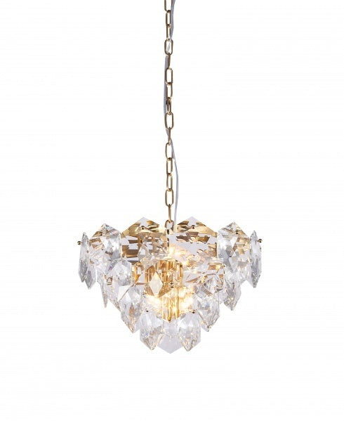 Steel Frame with Clear Crystal Pendant