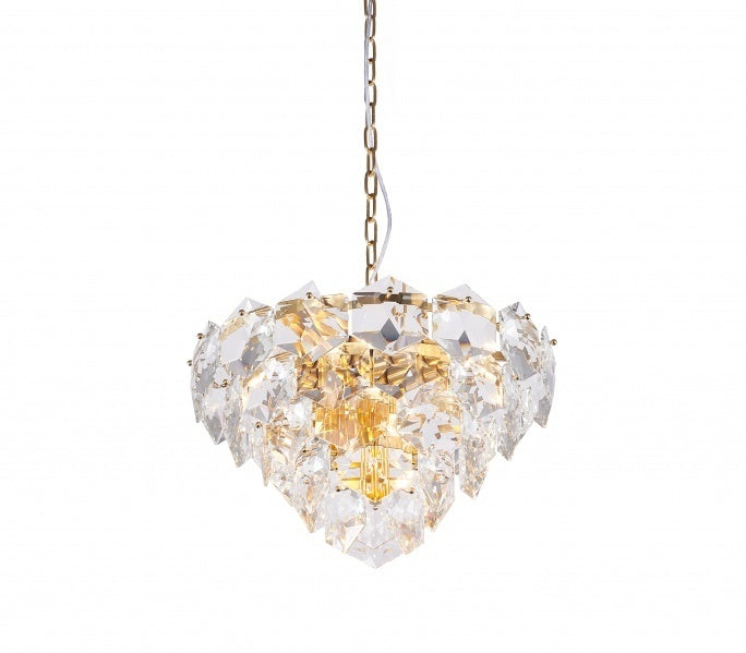 Steel Frame with Clear Crystal Chandelier
