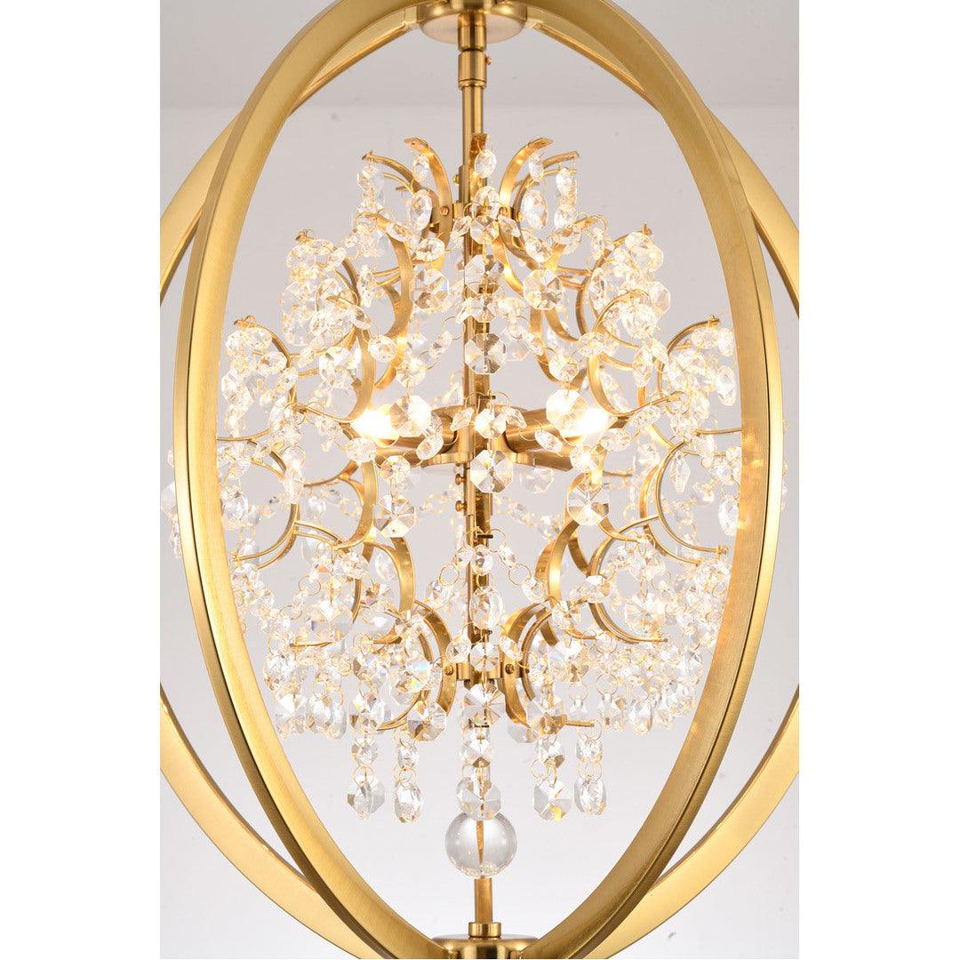 Gold Frame with Clear Crystal Pendant - LV LIGHTING