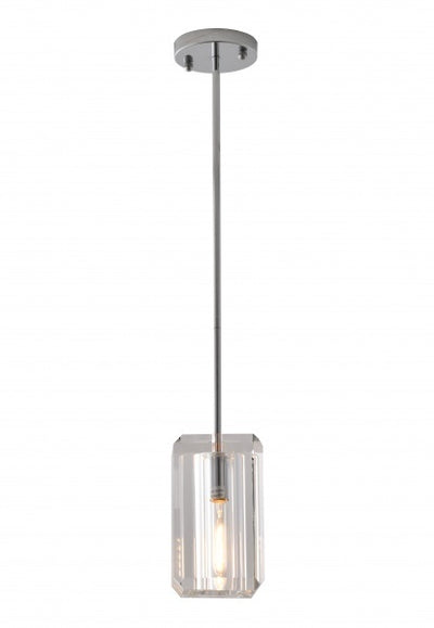 Steel Frame with Clear Rectangular Crystal Diffuser Pendant