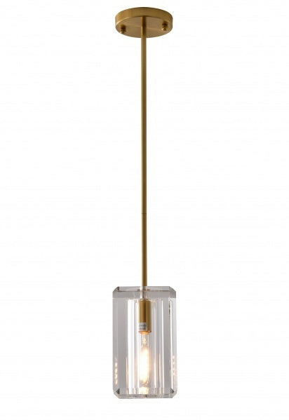 Steel Frame with Clear Rectangular Crystal Diffuser Pendant