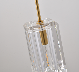 Steel Frame with Clear Rectangular Crystal Diffuser Pendant by Bethel - view 4