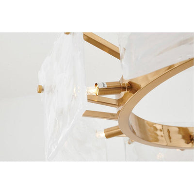 Gold Plated Frame with White Stained Glass Diffuser Chandelier - LV LIGHTING