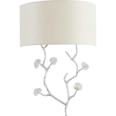 Branch Arms with Clear Glass Petals and Fabric Shade Wall Sconce - LV LIGHTING