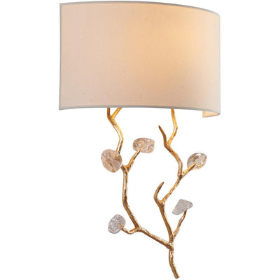 Branch Arms with Clear Glass Petals and Fabric Shade Wall Sconce - LV LIGHTING