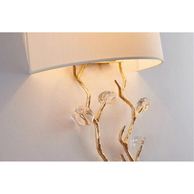 Branch Arms with Clear Glass Petals and Fabric Shade Wall Sconce - LV LIGHTING