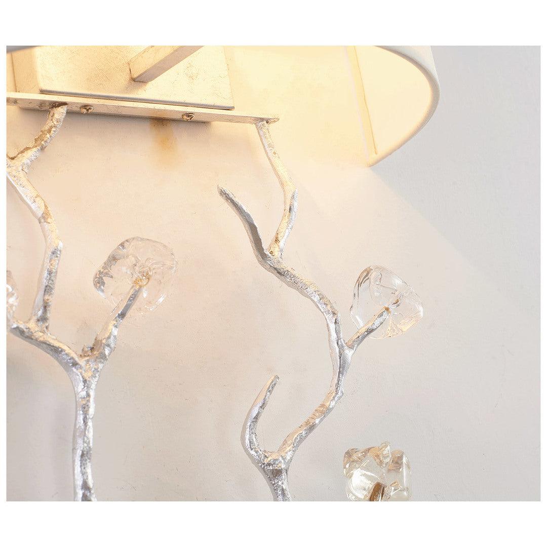 Branch Arms with Clear Glass Petals and Fabric Shade Wall Sconce - LV LIGHTING