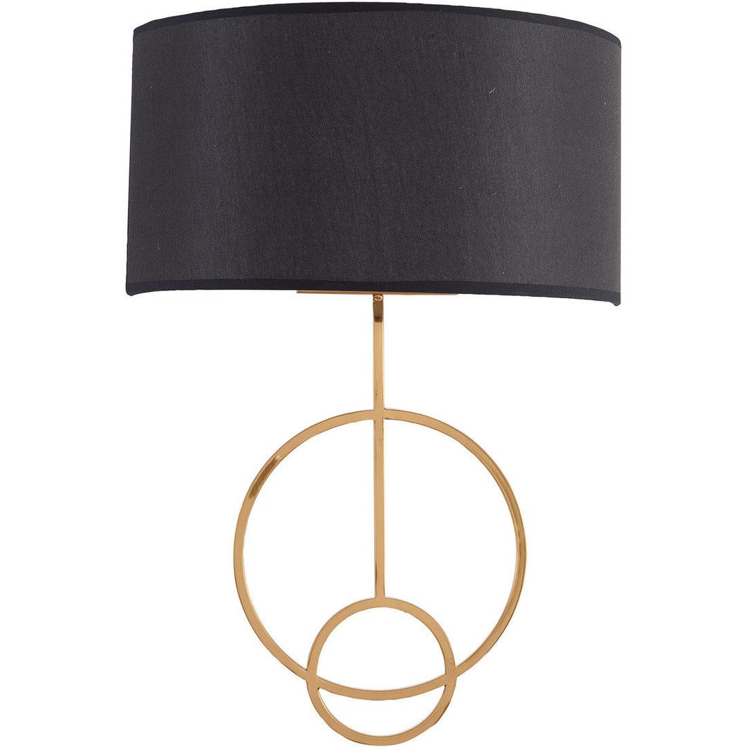 Satin Brass with Black Fabric Shade Wall Sconce - LV LIGHTING