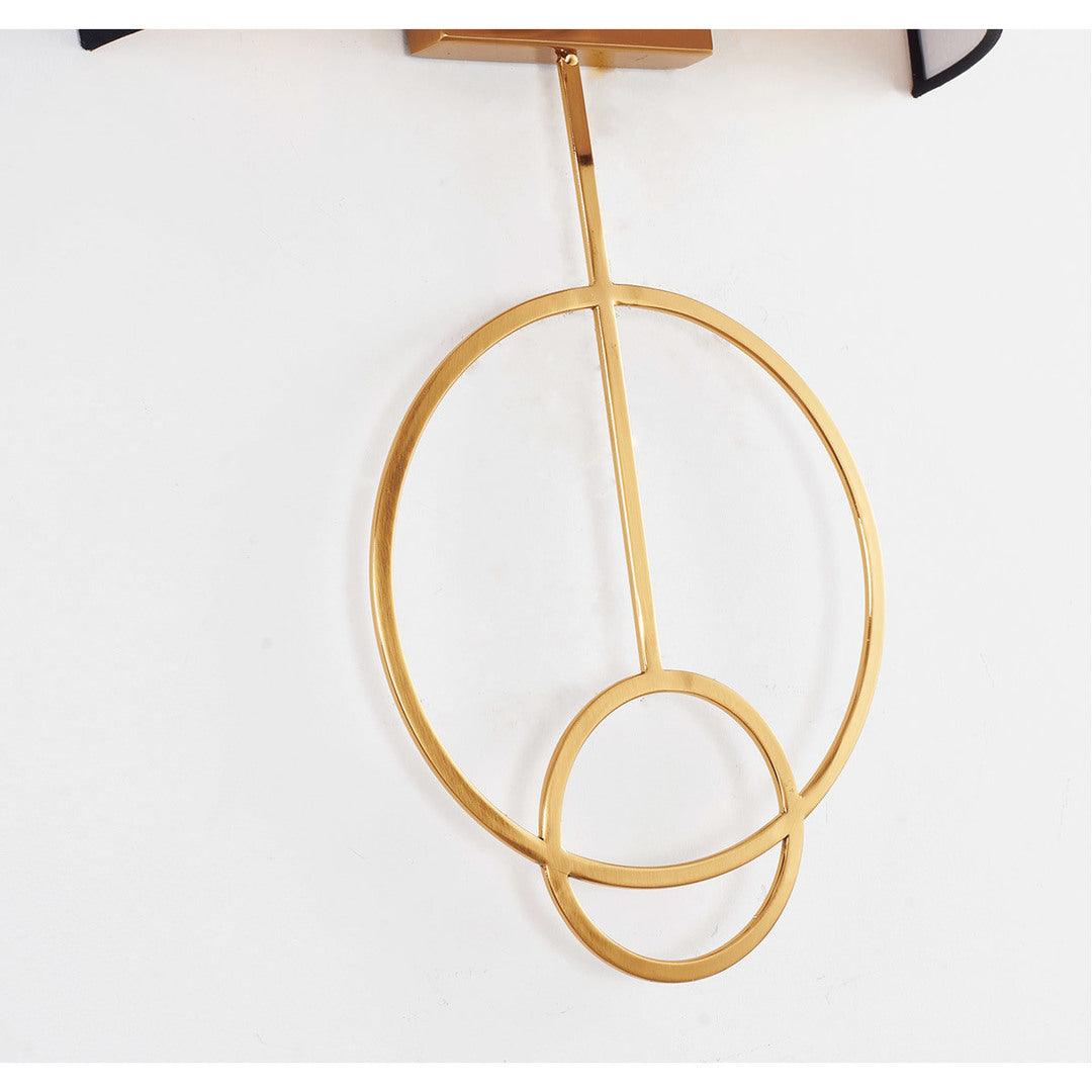 Satin Brass with Black Fabric Shade Wall Sconce - LV LIGHTING