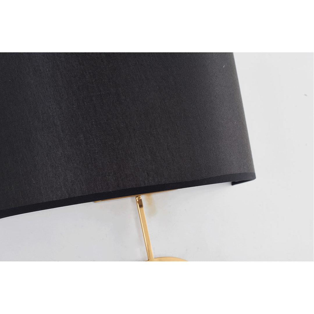 Satin Brass with Black Fabric Shade Wall Sconce - LV LIGHTING