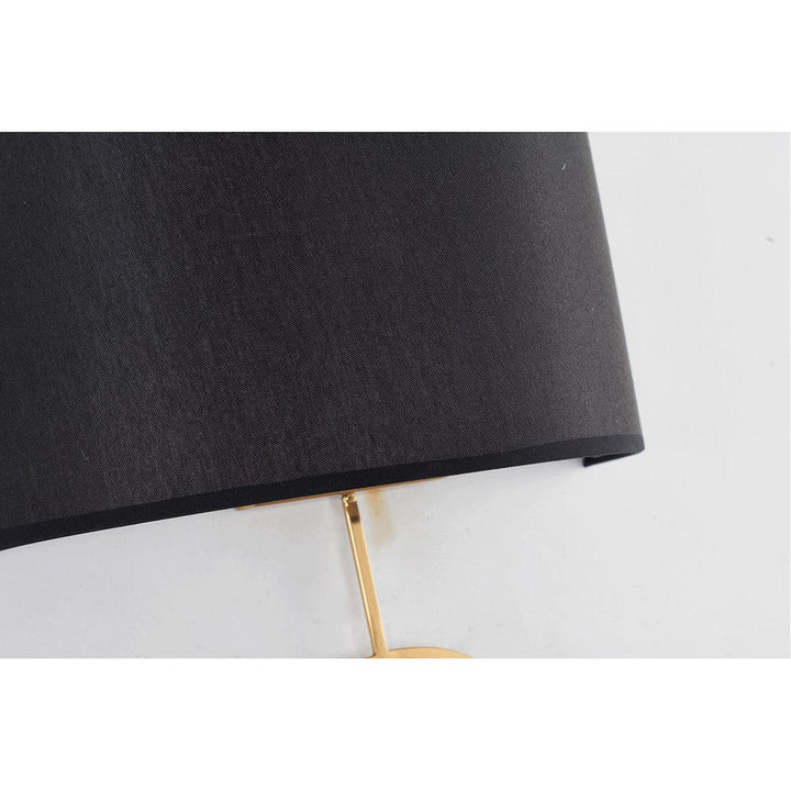 Satin Brass with Black Fabric Shade Wall Sconce - LV LIGHTING