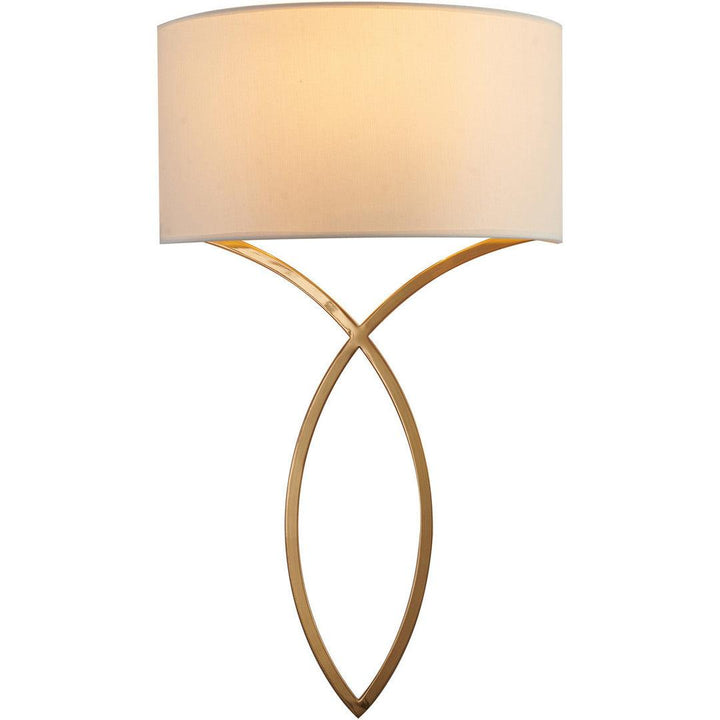 Antique Brass Frame with Off White Fabric Shade Wall Sconce - LV LIGHTING