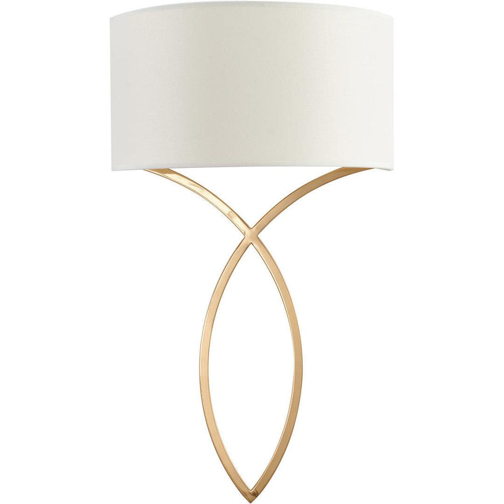 Antique Brass Frame with Off White Fabric Shade Wall Sconce - LV LIGHTING