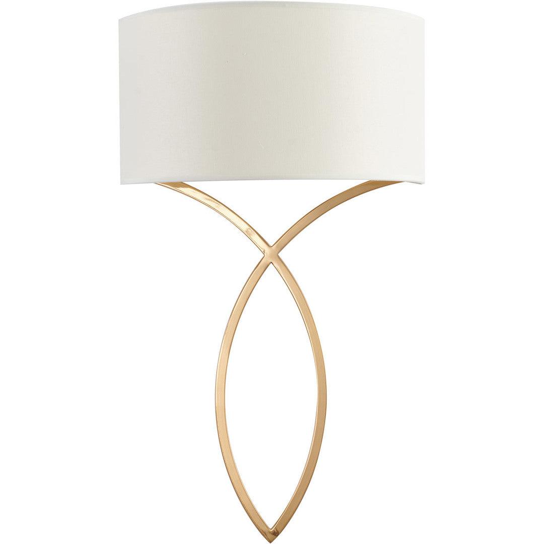 Antique Brass Frame with Off White Fabric Shade Wall Sconce - LV LIGHTING