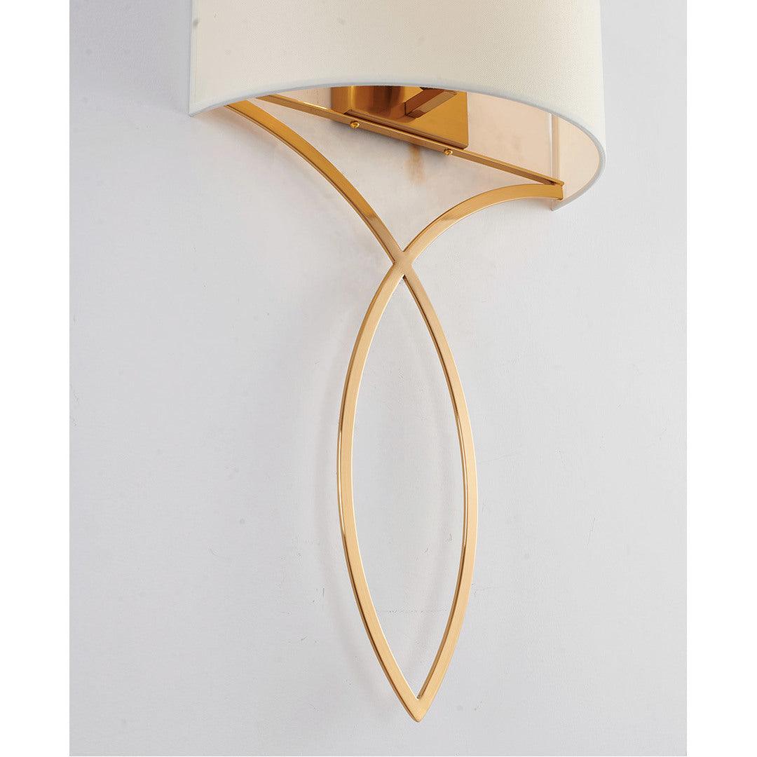 Antique Brass Frame with Off White Fabric Shade Wall Sconce - LV LIGHTING