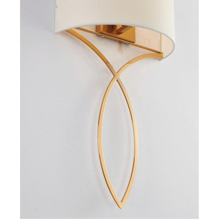 Antique Brass Frame with Off White Fabric Shade Wall Sconce - LV LIGHTING