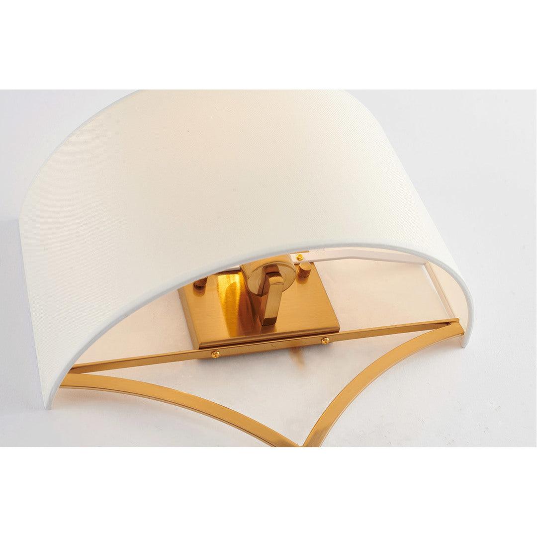 Antique Brass Frame with Off White Fabric Shade Wall Sconce - LV LIGHTING