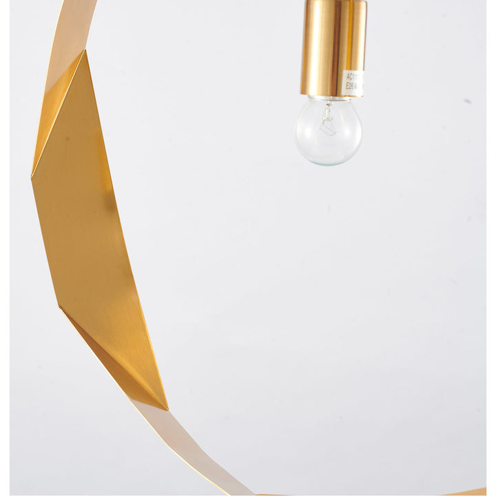 Steel Twisted Ring Frame Single Light Pendant by Bethel - view 3