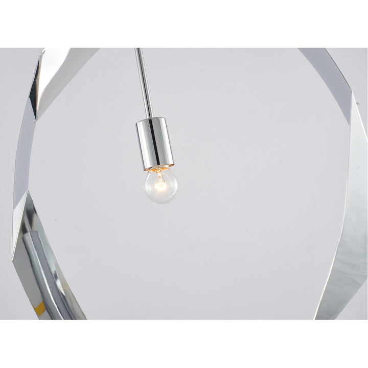 Steel Twisted Ring Frame Single Light Pendant by Bethel - view 7