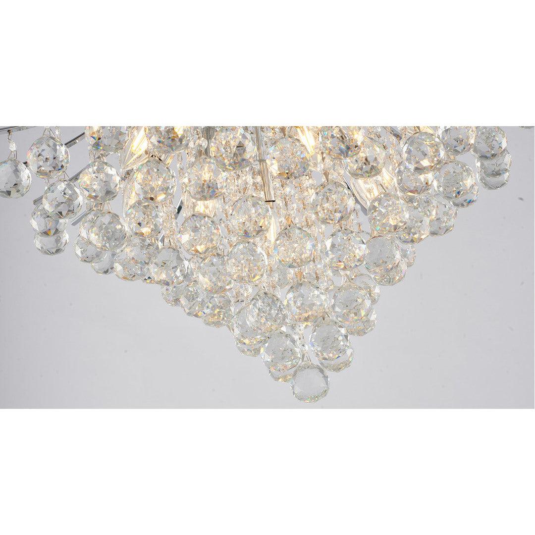 Chrome Frame with Clear Crystal Drop and Strand Chandelier - LV LIGHTING