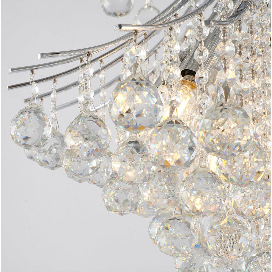 Chrome Frame with Clear Crystal Drop and Strand Chandelier - LV LIGHTING