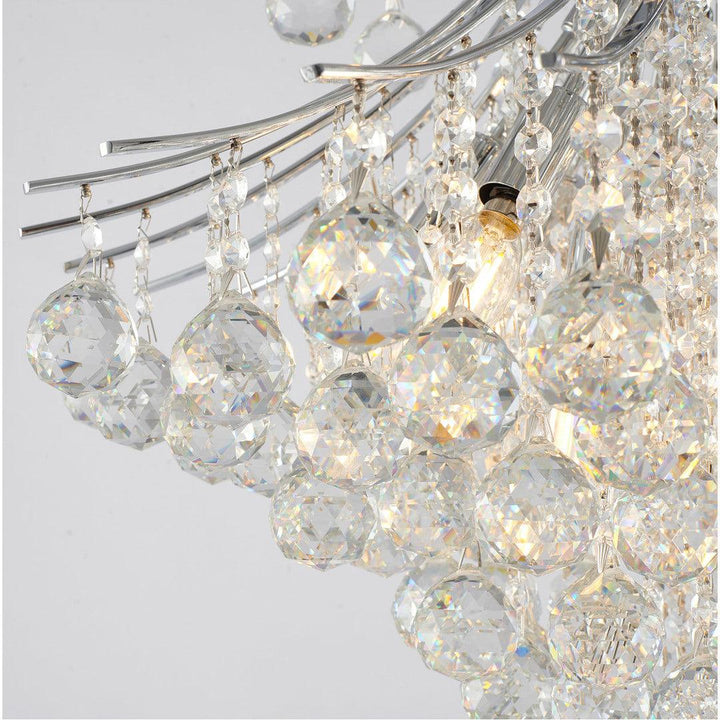 Chrome Frame with Clear Crystal Drop and Strand Chandelier - LV LIGHTING