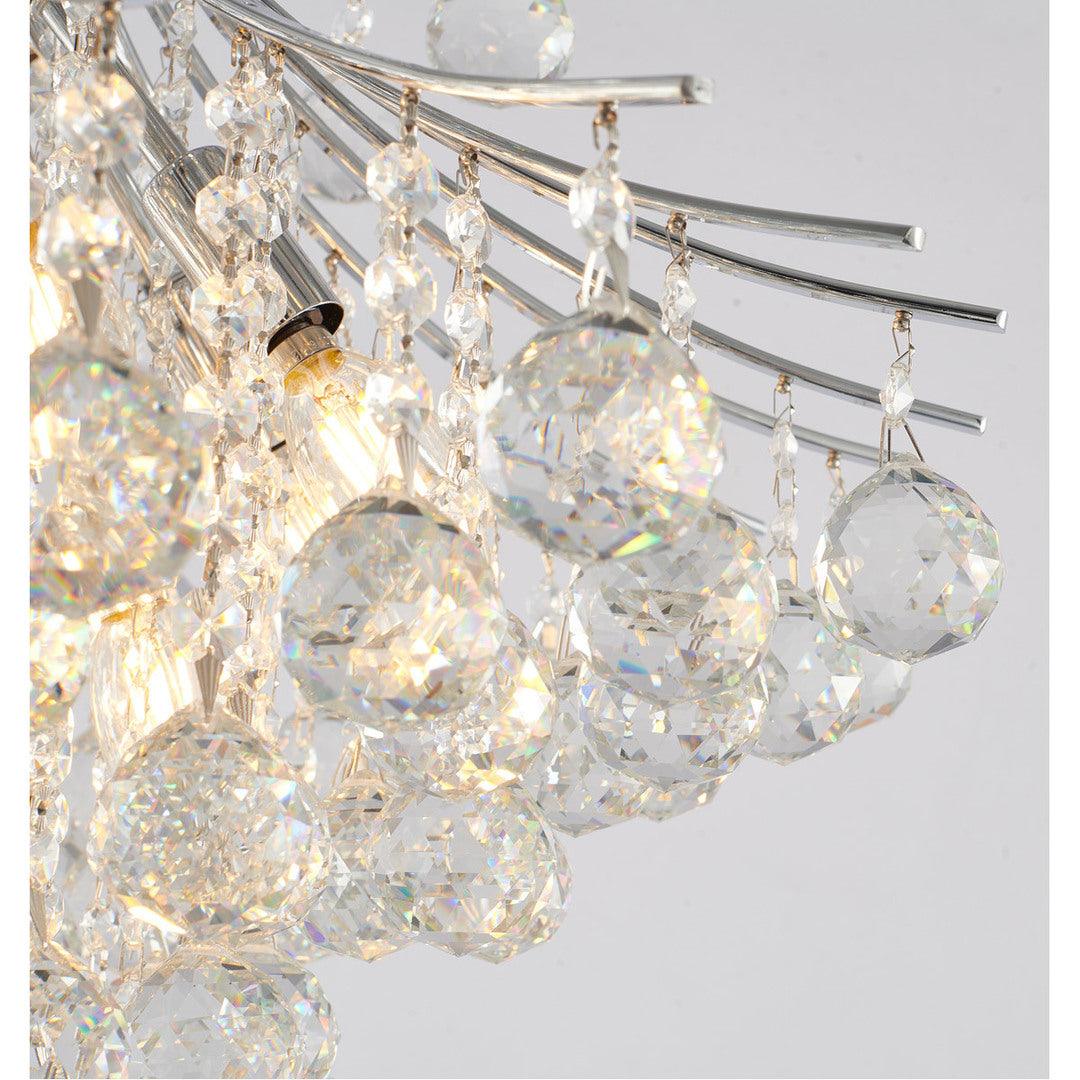 Chrome Frame with Clear Crystal Drop and Strand Chandelier - LV LIGHTING