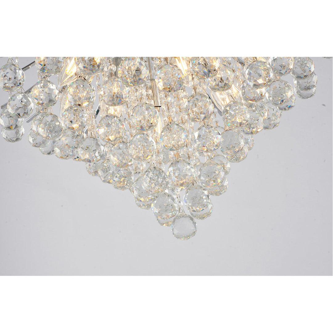 Chrome Frame with Clear Crystal Drop and Strand Chandelier - LV LIGHTING